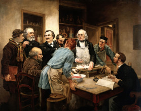 Claude Bernard and his pupils. Creator: Lhermitte, Léon Augustin, 1844-1925 (After).