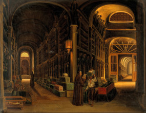 The burial vault of the Capuchins at Palermo, 1839. Creator: R E.