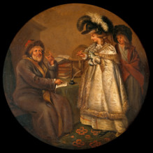 A man telling a lady's fortune. Creator: Smith, John Raphael, 1752-1812 (After).