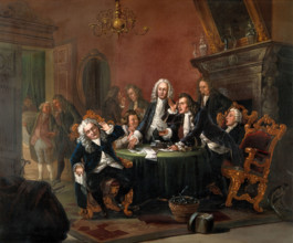 Physicians disputing while the patient suffers, c1850s. Creator: Johann Geyer.