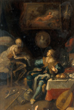 A voluptuary surprised by death, 1600-1699. Creator: Frans Francken II.