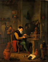 An alchemist in his laboratory, c1680s. Creator: Follower of David Teniers the younger.