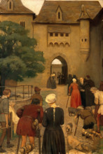 The Abbaye of Saint Antoine, the Sologne, France. Pilgrims suffering from ergotism..., c1912. Creator: Ernest Board.