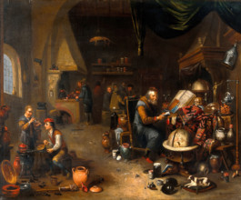An alchemist in his laboratory, c1700s. Creator: Unknown.