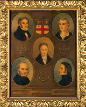 Saint Thomas's Hospital, London: arms and teachers, c1830. Creator: Unknown.