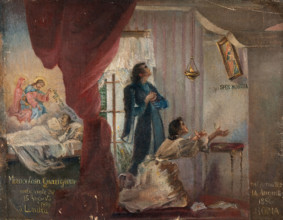 Cure at London following prayer at Rome, 1896. Creator: Unknown.
