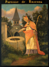 Saint Amand blessing the healing well of Bascons. Creator: Unknown.