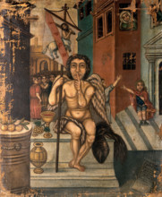 The child Papirius saluting Harpocrates as god of silence, c17th century. Creator: Unknown.
