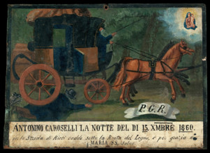 Antonino Caroselli run over by a coach, 1860. Creator: Unknown.