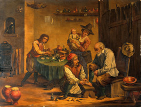 A surgeon operating on a man's foot, c1680s. Creator: Teniers, David, 1610-1690 (After).