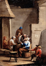 A surgeon operating on a woman's mouth, c17th century. Creator: Unknown.