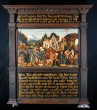 Works of mercy with Dives and Lazarus, c1550. Creator: Unknown.