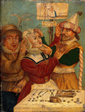 A surgeon extracting "pierres de tête", c1660s. Creator: Unknown.