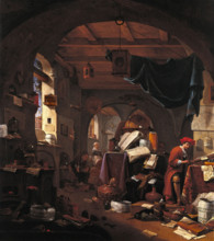 Interior with an alchemist, c1650s. Creator: Thomas Wyck.