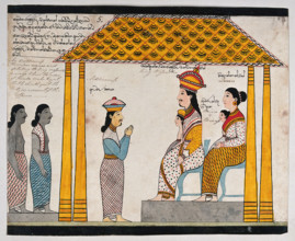 The representative of the people of Jetuttara requests Prince Vessantara to leave the city, 1815. Creator: Unknown.
