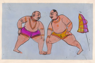 A pair of wrestlers. Creator: Unknown.