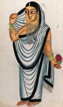 A courtesan holding a rose. Creator: Unknown.