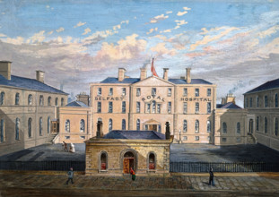 Royal Belfast Hospital: the courtyard. Creator: Unknown.