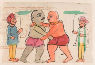 A pair of wrestlers. Creator: Unknown.