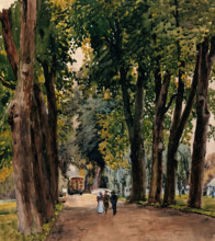World War I: Trinity College Cambridge, the Lime Walk..1st Eastern General., c1910s. Creator: Walter Ernest Spradbery.