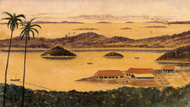 Singapore: a view across part of Blakang Mati Island, 1880. Creator: John Edmund Taylor.