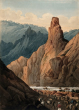 Cavalry passing mountain river, Afghanistan. Creator: Unknown.