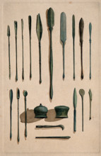A selection of ancient Roman surgical instruments, 1850-1910. Creator: Unknown.