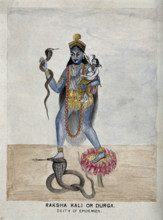 Raksha Kali, a form of the goddess Parvati worshipped for protection against epidemics and drought. Creator: Unknown.