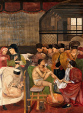 Hospital of Santa Maria della Scala, Siena: physicians and surgeons treating the sick, approx 1912. Creator: Unknown.