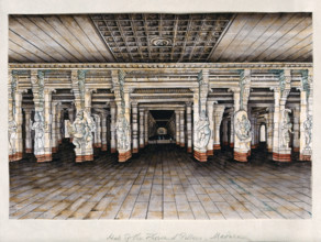 Madurai: the hall of a thousand pillars in the Meenakshi temple complex...(between 1800 and 1899?). Creator: Unknown.