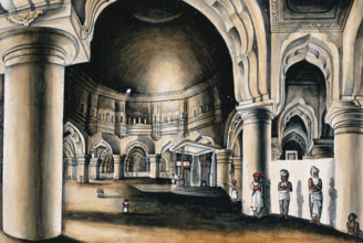 Interior of a palace converted into a Judge's court, (between 1800 and 1899?). Creator: Unknown.