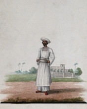 A servant carrying a serving dish, (between 1800 and 1899?). Creator: Unknown.