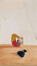 A woman acrobat with her belongings, (between 1800 and 1899?). Creator: Unknown.