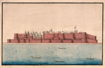 The back view of a large palace or mahal, (between 1800 and 1899?). Creator: Unknown.