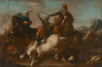 Battle Scene, 1748-1753. Creators: Unknown, Circle of August Querfurt.