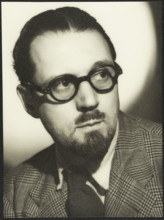 Portrait of Walter Bird in civilian clothing, at RAF Iver Heath, Pinewood Studios, Iver, Buckinghams Creator: Crown Film Unit.