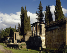 Necropolis of Porta Nocera, Pompeii, Italy, 2002. Creator: LTL.