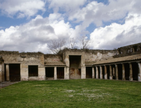 The palaestra colonnade of the Stabian Baths, Pompeii, Campania, Italy, 2002. Creator: LTL.