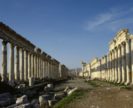 Great Colonnade and Cardo Maximus, Apamea, Syria, 2nd century, (2001).  Creator: LTL.