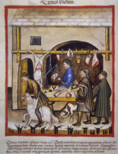 Butchering sheep, 14th century.  Creator: Unknown.