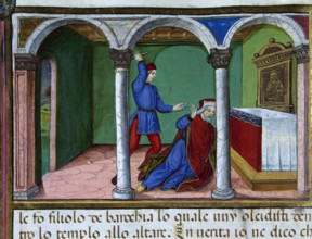 Miniature depicting Jesus remembering that God sent his prophets and that they killed them..., 1476. Creator: Cristoforo De Predis.