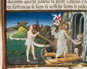 Miniature depicting Jesus, resurrected, returns to lead the righteous's souls to the Paradise, 1476. Creator: Cristoforo De Predis.