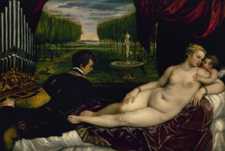 Venus with organist and Cupid, c1555.  Creator: Titian.