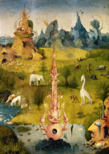 The Garden of Earthly Delights (triptych: left panel), 1500-1505.  Creator: Hieronymus Bosch.