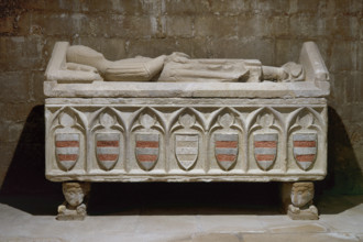 Gothic tomb of the Guimera family, Church of San Miguel, Ciutadilla, Catalonia, Spain, 1999. Creator: LTL.