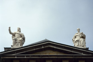 Statues of Francisco de Quevedo and Pedro Calderon de la Barca, Asturias, Spain, 2003. Creator: LTL.