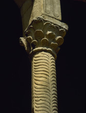 Column, Church of St Mary at Mount Naranco, Oviedo, Spain, 2000. Creator: LTL.