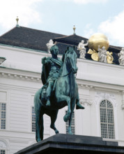 Equestrian statue of Holy Roman Emperor Joseph II, Josefsplatz, Vienna, Austria, 1994.  Creator: LTL.