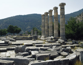 Temple dedicated to Athena, Priene, Ionia, Anatolia, Turkey, 1999. Creator: Unknown.