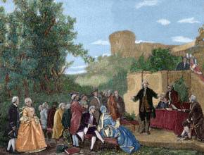 Carlo Goldoni reciting one of his comedies, Pisa, Italy, (19th century). Creator: Unknown.